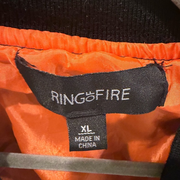 Ring of Fire Men's Dark Bomber Jacket - Picture 3 of 4